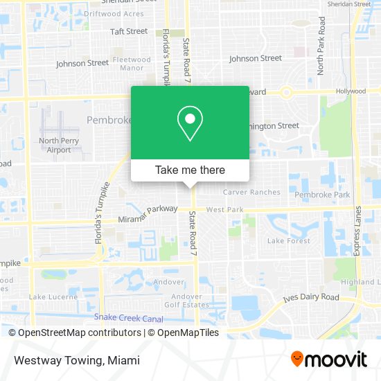 Westway Towing map