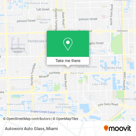 Mapa de Autoworx Auto Glass