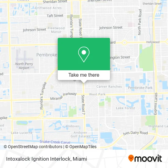 Mapa de Intoxalock Ignition Interlock