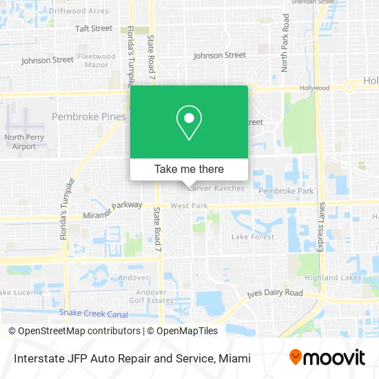 Mapa de Interstate JFP Auto Repair and Service