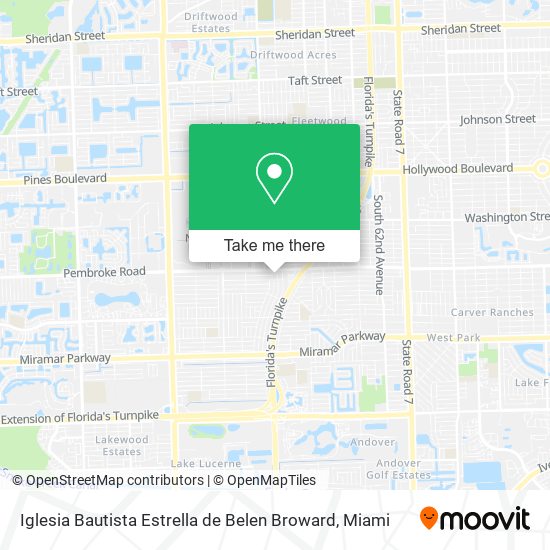 Mapa de Iglesia Bautista Estrella de Belen Broward