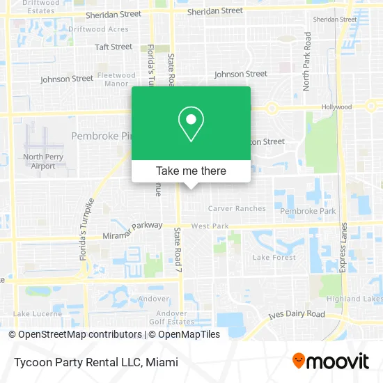 Tycoon Party Rental LLC map