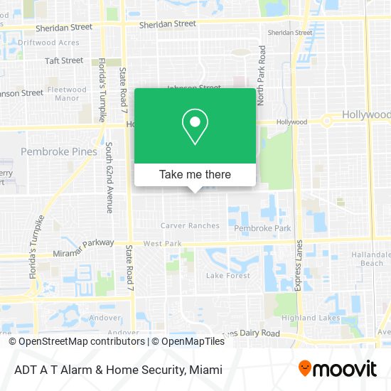 Mapa de ADT A T Alarm & Home Security