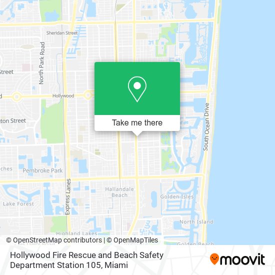 Mapa de Hollywood Fire Rescue and Beach Safety Department Station 105