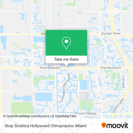 Stop Sciatica Hollywood Chiropractor map
