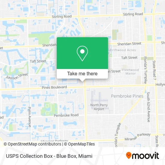 Mapa de USPS Collection Box - Blue Box