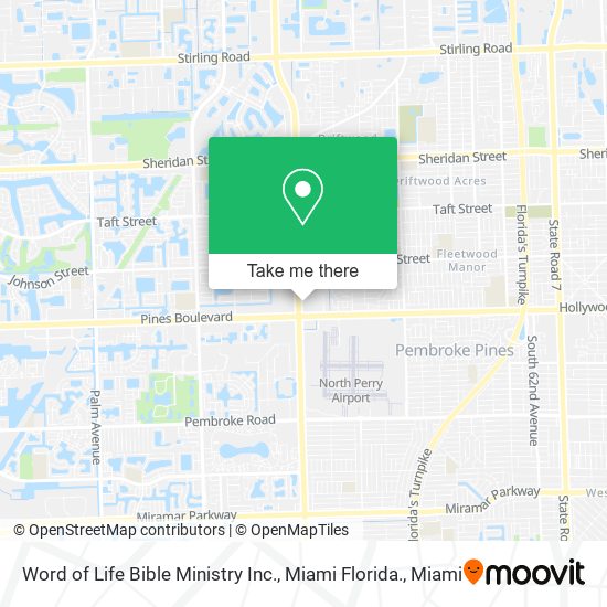 Word of Life Bible Ministry Inc., Miami Florida. map