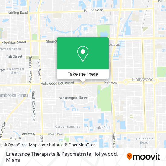 Mapa de Lifestance Therapists & Psychiatrists Hollywood