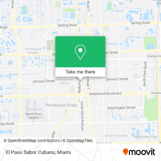 Mapa de El Paso Sabor Cubano