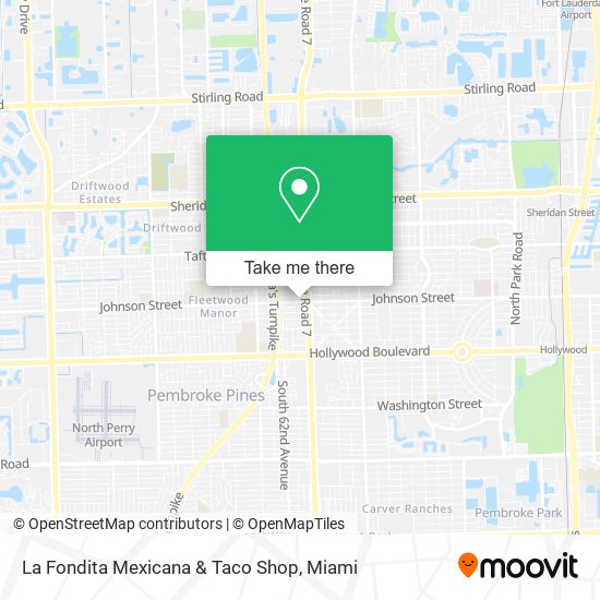 Mapa de La Fondita Mexicana & Taco Shop