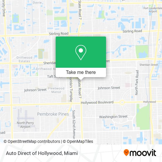 Auto Direct of Hollywood map