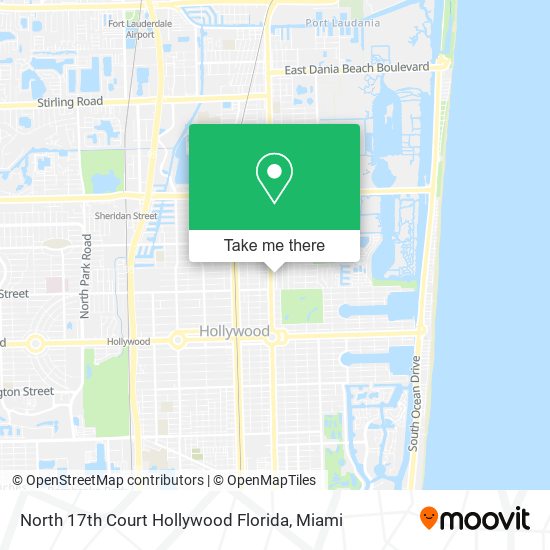 North 17th Court Hollywood Florida map