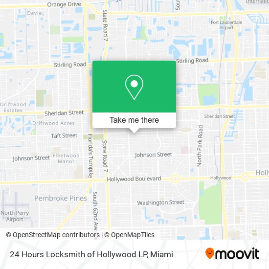 24 Hours Locksmith of Hollywood LP map