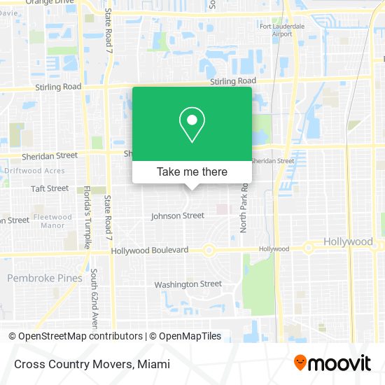 Cross Country Movers map