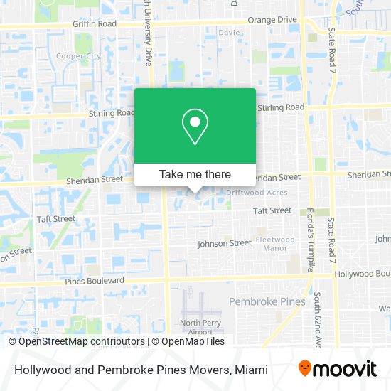 Mapa de Hollywood and Pembroke Pines Movers
