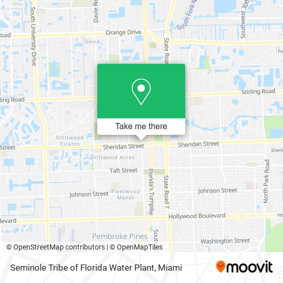 Seminole Tribe of Florida Water Plant map