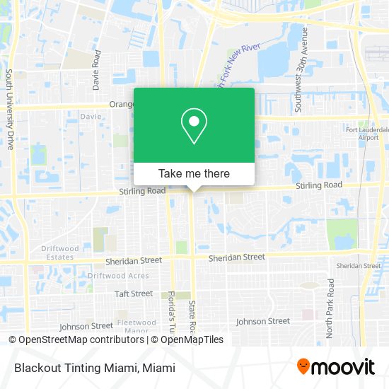 Mapa de Blackout Tinting Miami