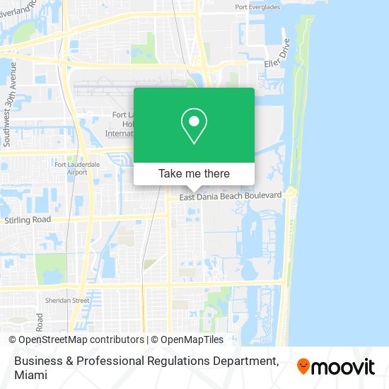 Mapa de Business & Professional Regulations Department