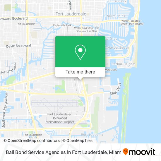 Bail Bond Service Agencies in Fort Lauderdale map