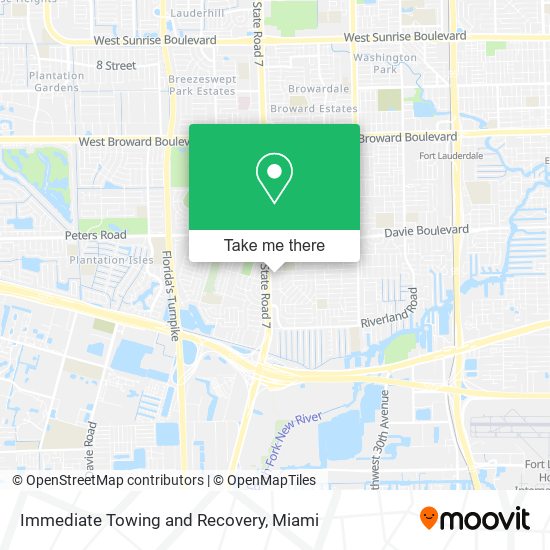 Mapa de Immediate Towing and Recovery