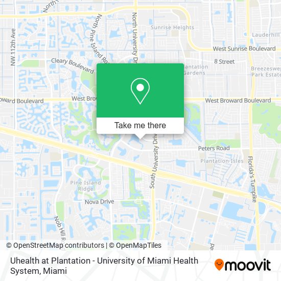 Uhealth at Plantation - University of Miami Health System map