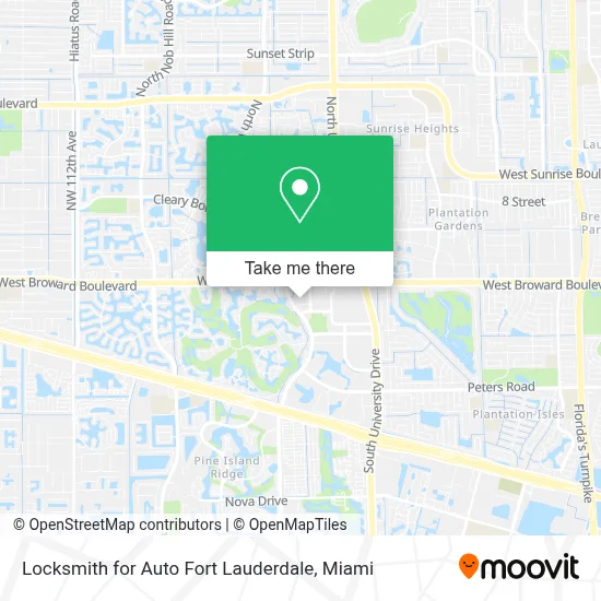 Locksmith for Auto Fort Lauderdale map