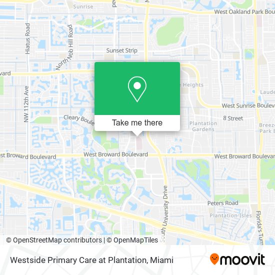 Westside Primary Care at Plantation map