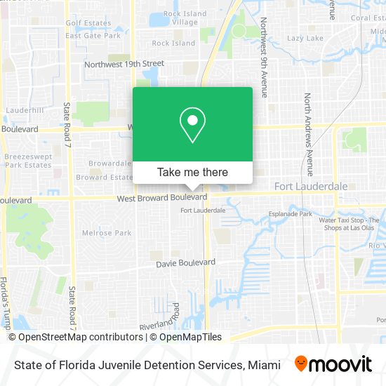 State of Florida Juvenile Detention Services map