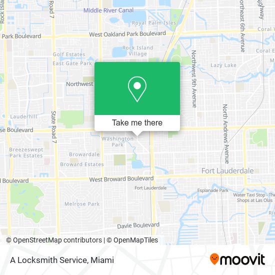 A Locksmith Service map