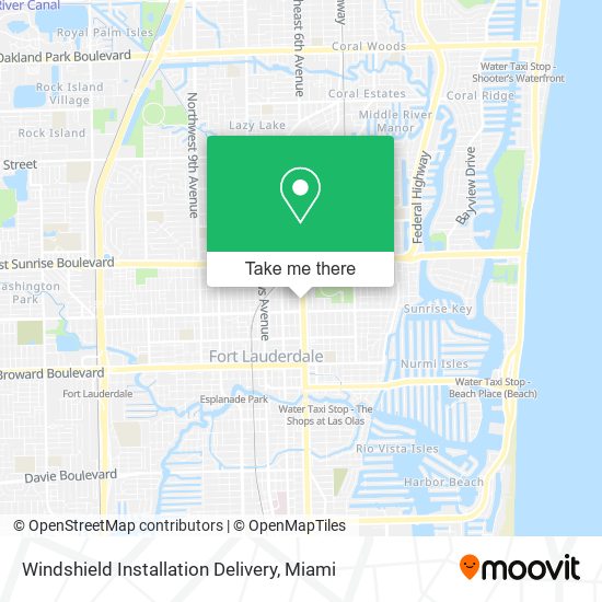 Windshield Installation Delivery map