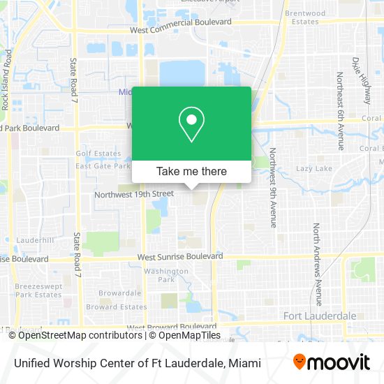 Mapa de Unified Worship Center of Ft Lauderdale