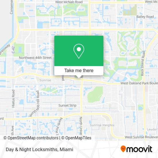 Day & Night Locksmiths map