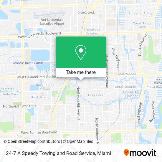 24-7 A Speedy Towing and Road Service map