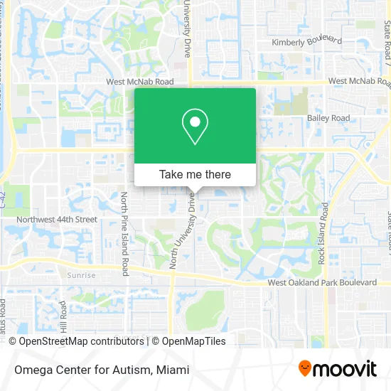 Omega Center for Autism map