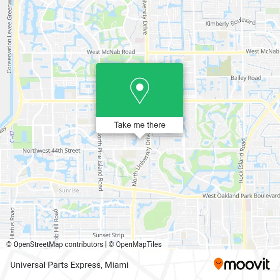 Universal Parts Express map