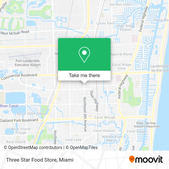 Three Star Food Store map