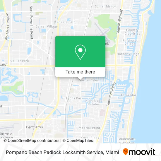 Pompano Beach Padlock Locksmith Service map