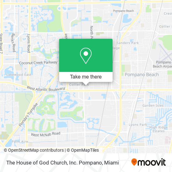 Mapa de The House of God Church, Inc. Pompano