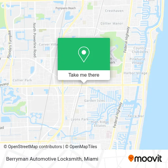 Berryman Automotive Locksmith map