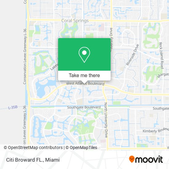 Mapa de Citi Broward FL.