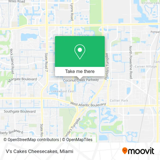 V's Cakes Cheesecakes map