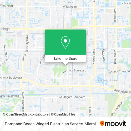 Mapa de Pompano Beach Winged Electrician Service