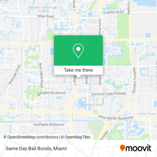 Same Day Bail Bonds map