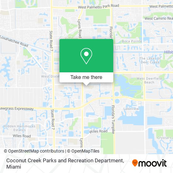 Coconut Creek Parks and Recreation Department map