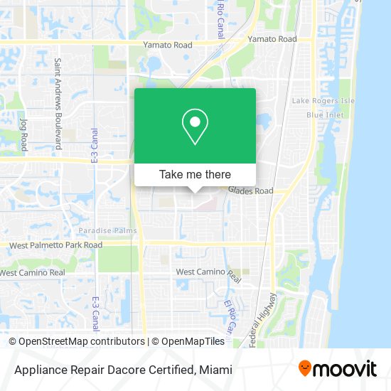 Appliance Repair Dacore Certified map