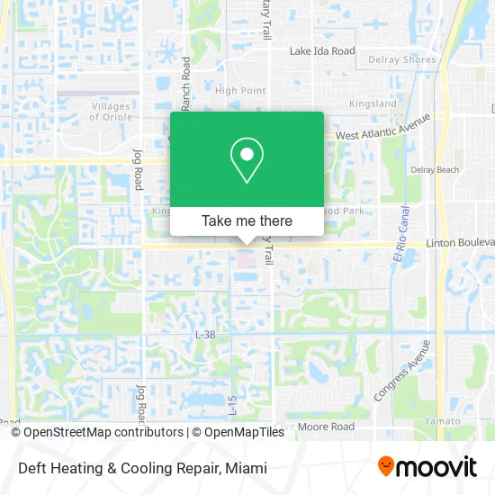 Mapa de Deft Heating & Cooling Repair