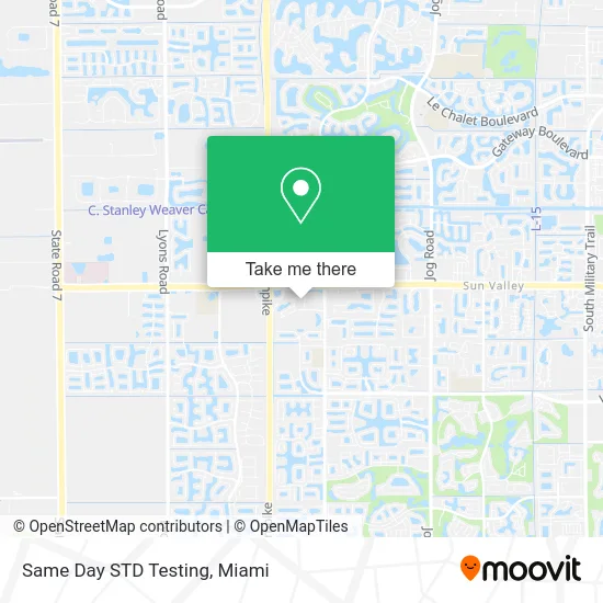 Same Day STD Testing map
