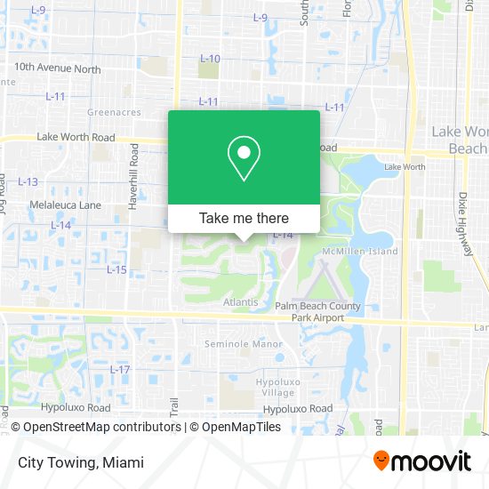 City Towing map