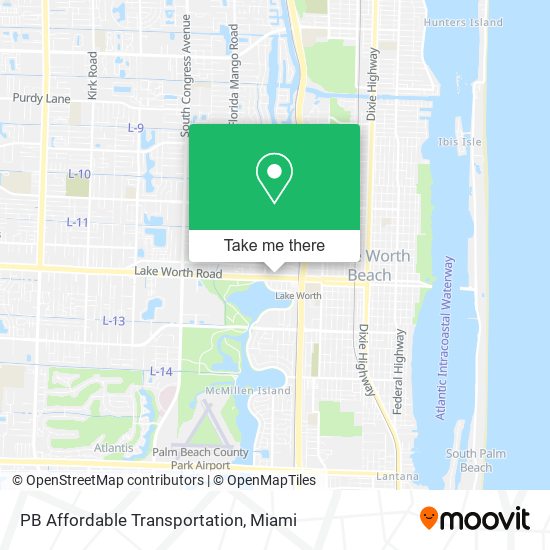 PB Affordable Transportation map