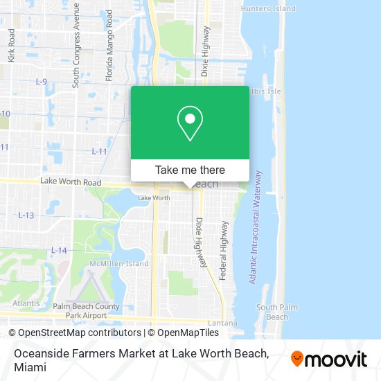 Oceanside Farmers Market at Lake Worth Beach map